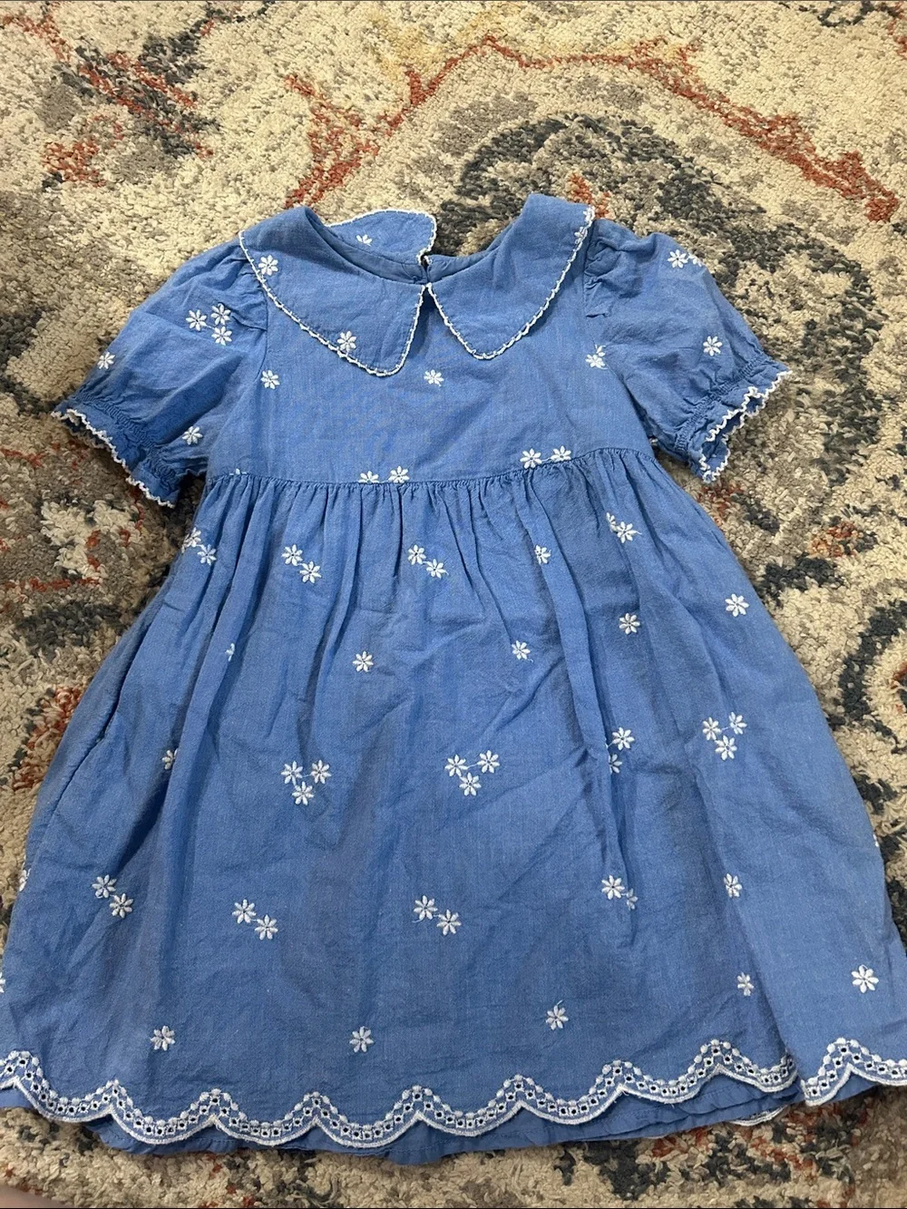 Cat & Jack Blue Daisy Embroidered Dress